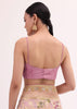 Peach Floral Georgette Saree With Unstitched Blouse