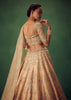 Peach Hand Embroidered Sequin And Zari Work Lehenga Set