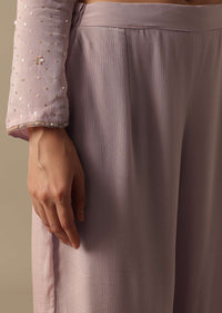 Peach Kurta Sharara Set With Sequin Work