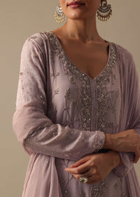 Peach Kurta Sharara Set With Sequin Work