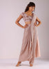 Peach Pink Ready-To-Wear Saree With Fully Embroidered Blouse In Foil Knit