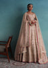 Peach Pink Embroidered 12 Kali Bridal Lehenga With Embroidered Belt In Raw Silk