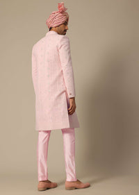 Pink Sequin Embellished Sherwani Set