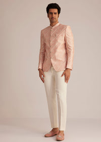 Peach Silk Jodhpuri Suit