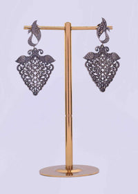 Peacock Motif Oxidized Earring With Cut Work Online - Kalki Fashion