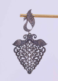 Peacock Motif Oxidized Earring With Cut Work Online - Kalki Fashion