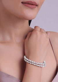 Pear-Shaped Swarovski Bangles In 92.5 Sterling Silver