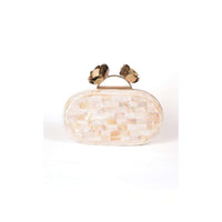 Pearl White Clutch In Acrylic With Marble Design Online - Kalki Fashion