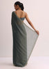 Pencil Grey Saree With Embroidered Border And Unstitched Blouse