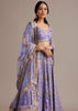 Periwinkle Blue Jacquard Lehenga Set With Zari And Sequins Work