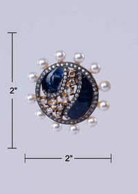 Persian blue round shield style cluster earring only on Kalki