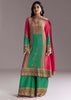Pink And Green Printed Kurta Palazzo Set
