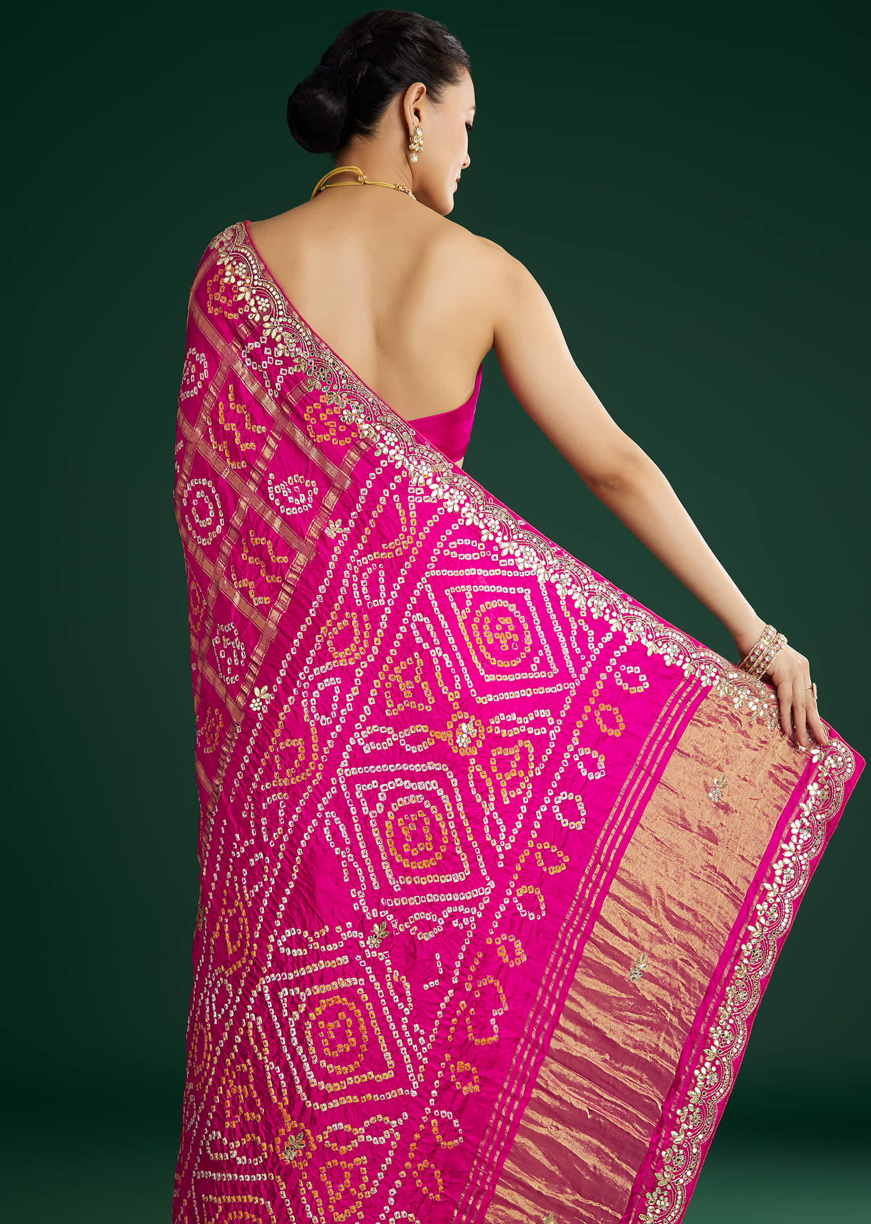sari Buy Gold Beige Saree In Silk With Weaved Buttis And Zardozi