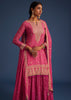 Pink Chinon Bandhani Palazzo Set