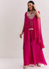 Pink Chinon Zardosi Threadwork Kaftan Kurta Set