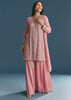Pink Chinon Kurta Palazzo Suit With Cutdana And Sequins