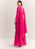 Pink Dola Silk Kurta Set With Zardosi And Choker Dupatta