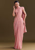 Pink Georgette Saree With All Over Kashmiri Bud Work