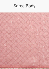 Pink Glass Tissue Sequin Embroidered Saree With Cutdana And Beads