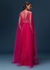 Pink Indo Western Skirt Set With Embroidered Blouse And Dupatta