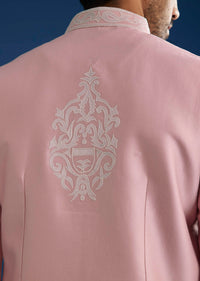Pink Kurta Jacket Set With Gota Cutwork
