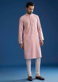 Pink Kurta Jacket Set With Gota Cutwork