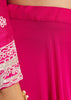 Pink Moti Work Short Kurta Palazzo Suit With Organza Dupatta