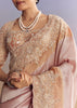 Pink Peach Kora Silk Saree With Zardosi Embroidery