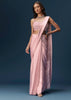 Pink Ready Pleated Saree With Embroidered Blouse