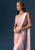 Pink Ready Pleated Saree With Embroidered Blouse