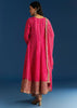 Pink Russian Silk Bandhani Anarkali With Leheriya Dupatta