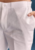 Pink Silk Kurta Set For Men With Mirror Embroidery
