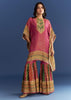 Pink Tissue Mirror Stone Embroidered Kurta With Printed Sharara