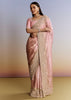Pink Tissue Saree With Zardosi Moti And Cutdana Blouse