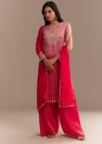 Pink Tissue Zardosi Embroidered Palazzo Set