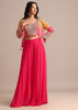Pink And Orange Bandhani Printed Jacket Palazzo Suit