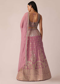 Pink Banarasi Brocade Lehenga Set