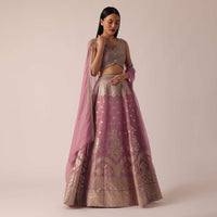 Pink Banarasi Brocade Lehenga Set