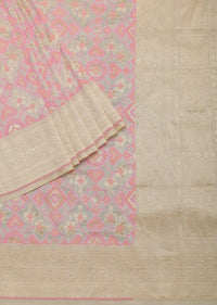 Pink Banarasi Tanchui Patola Weave Saree With Unstitched Blouse Piece