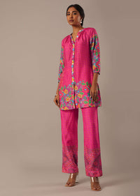 Pink Bandhani Print Kurta And Pant Set