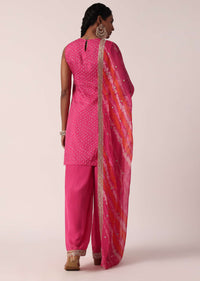 Pink Bandhani Print Palazzo Set