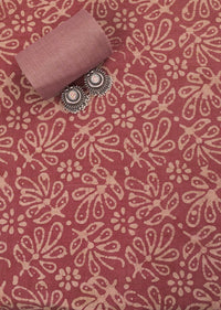 Pink Batik Printed Unstitched Salwar Suit