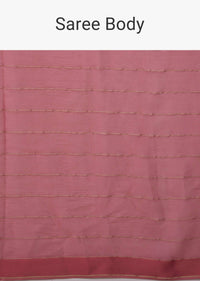 Valentine Red Chiffon Saree With Swarovski Stone Embellishments And Satin Border