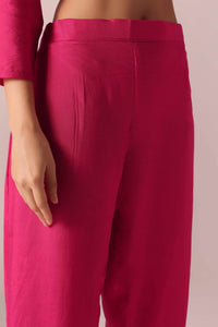 Pink Chanderi Embroidered Kurta Set