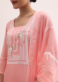 Pink Chanderi Silk Palazzo Set