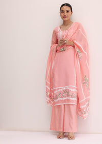 Pink Chanderi Silk Palazzo Set