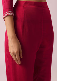 Pink Chiffon Anarkali And Pant Set