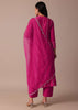 Pink Cotton Silk Pant Set With Embroidered Kurta
