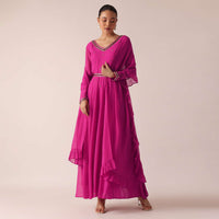 Pink Embroidered Anarkali Set