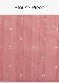 Pink Tussar Saree With Unstitched Blouse